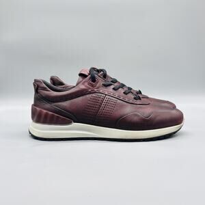 ECCO Shoes Mens 9.5 Red Leather Astir Low Top Casual Lace Up Sneakers Comfort